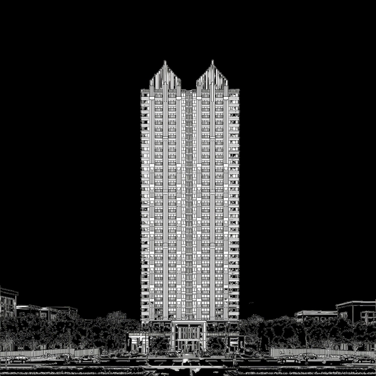 Gaur Plume tower on the Yamuna Expressway corridor — comparison context (artist's impression)